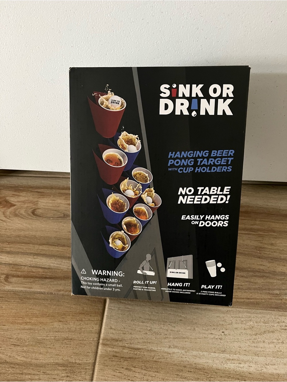 Sink of Drink Hanging Beer Pong Target with Cup Holders